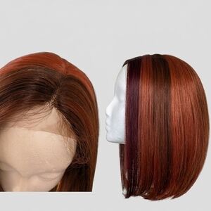 Elegant Auburn and Burgundy Women's Wig